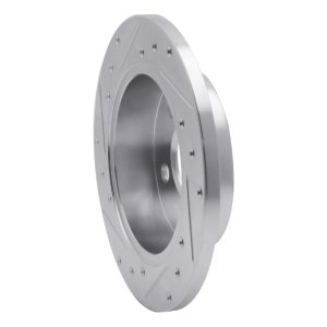 Ford Mustang Brake Rotor (1) - Rear Right - R1 Concepts - Drilled & Slotted - Silver - `94-`04